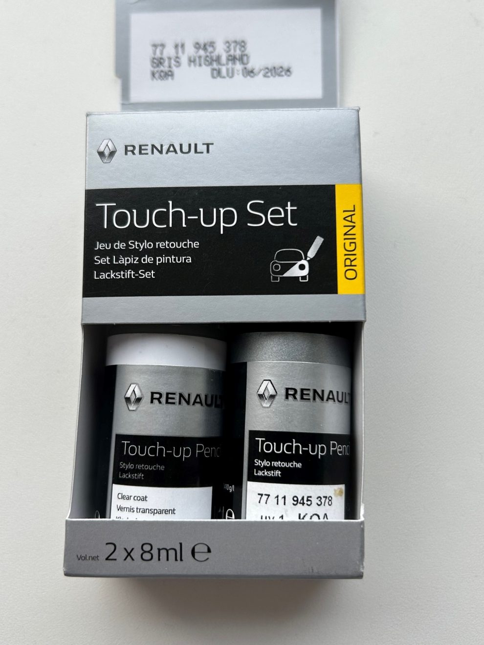 Lakstift Renault 100 origineel (kleurcode G64 t/m RPP) DACIA